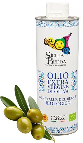 Sicilia Bedda - Olio Extravergine di Oliva DOP VALLE DEL BELICE - Olio Qualita' Superiore 500 ML