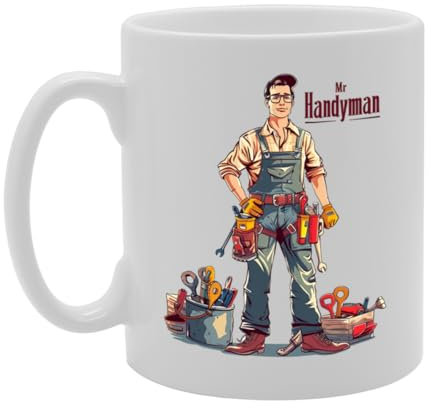 Coralgraph MG5923 Mr Handyman Mug - Ideal for DIY Enthusiasts and Home Repair Experts, 11oz Ceramic Coffee Mug for Handymen and Tool Lovers