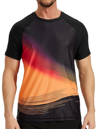 VAYAGER Camiseta UV para Hombre, Camiseta de Natación UPF 50+, Secado Rápido, Ajuste Holgado, Camiseta de Surf Acuático