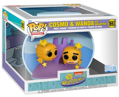 Funko Pop Moment: Fairly Odd Parents - Cosmo und Wanda als Goldfisch - Amazon Exclusive - Sammelfigur aus Vinyl - Geschenkidee