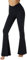 Friptspyg Damen Hose mit Taschen High Waist Yogahose Causal Jogginghose Elastische Sporthose Outfit Weite Bootcut Flared Leggings, Schwarz XL