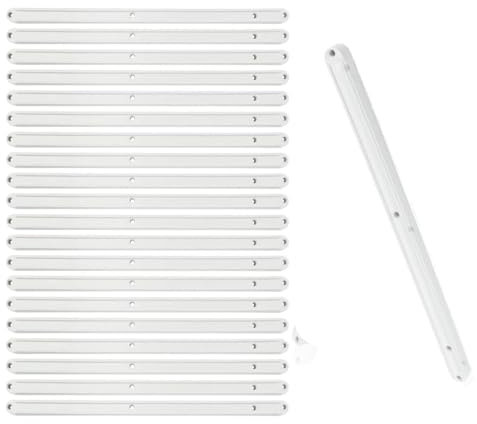 10 Pair Drawer Runners, 300mm Replacement Plastic Cabinet Sliders,White/Black Plastic Drawer Slides Kitchen Cupboard Drawer Rails for Kitchen Bedroom in Grooved Drawers (White)