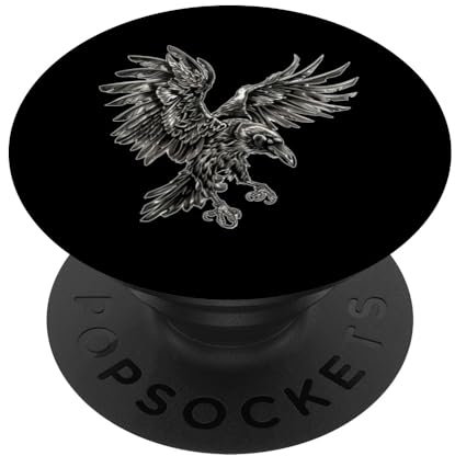 BLACKBIRD RAVEN MORD CROW Mysteriöse Gothic Symbolic Smart PopSockets mit austauschbarem PopGrip