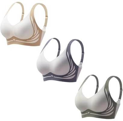 Generico Coppette Silicone Seno Reggiseni con Ferretto Reggiseno Super Raccolto Reggiseno Morbido e Confortevole Reggiseno up Senza Fili Reggiseno sollevabile Coppette Silicone Seno (White, XXL)