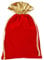 | 6 Samtsäckchen mit Goldbordüre, Geschenkbeutel, Stoffbeutel, Weihnachten, Geburtstag, Advent (rot 30x20 cm)