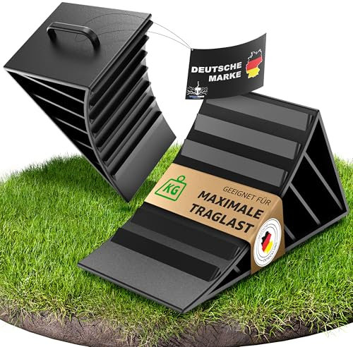 WERKTHOR Cunei per Ruote con Staffa [Set di 2] e Materiale di Fissaggio - Cunei per Ruote per Rimorchi Fino a 1600kg di Carico Sull'asse - Accessori per Rimorchi per Auto