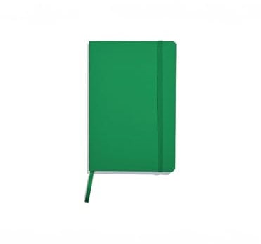 Muitomas, Block Notes A5, Notebook Appunti per Ufficio, con Copertina Morbida, Tasca Interna e Chiusura ad Elastico, 120 Fogli a Righe, 13 x 21 cm, Colore Verde
