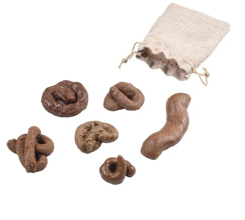 6 x Gummikacke, realistisch, weich, gefälschte Hundekot-Spielsachen, praktische Witze, Streich-Spielzeug, gruseliger Streich, Requisiten, Furzspielzeug, gefälschtes Kack-Mini-Spielzeug
