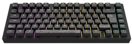Dark Project ALU81A Terra Nostra Mechanische Gaming-Tastatur | ISO Multi | Hot-Swap | G3MS Moonstone Gefettete Schalter | Gefettete Stabilisatoren | Flex Gasket Mount | Aluminium | 75% | RGB