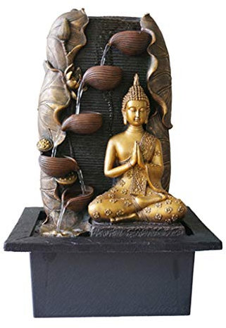 Msuiiixcccc Indoor Fountains Indoor Zen Decoration Fountain Golden Buddha Water Fountain Indoor Relaxation Tabletop Waterfall Zen Fountain 22 Inch Tall Tabletop Water Fountain (Color : A)