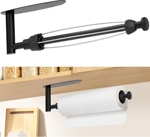 Romon Küchenrollenhalter Mit Dämpfungseffekt, Küchenrollenhalter ohne Bohren, Papierrollenhalter Selbstklebend, Wand Küchenpapierhalter für Küche Badezimmer, Rollenhalter Zum Einhändig Abreißen