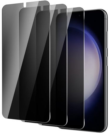 BIESHKJ 3 Pezzi Pellicola Protettiva Privacy per Samsung Galaxy S23/S22, Pellicola VetroTemperata Anti-Spy con Durezza 9H, Anti-Graffio e Protezione Integrale