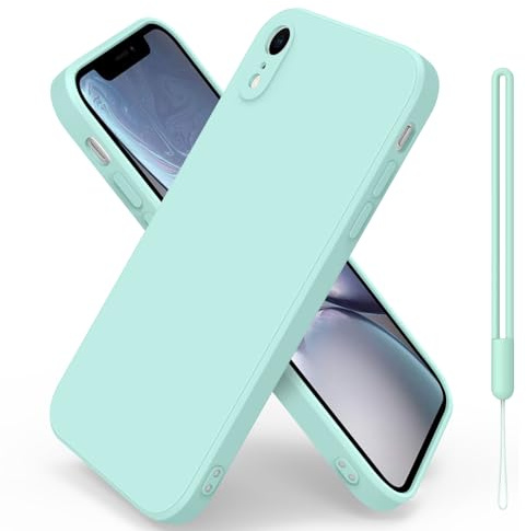 Silicone Case for iPhone XR, Soft-Touch, Shockproof, DustProof, Antiskid Full Body Armour Phone Cover for Apple iPhone (Light Green, iPhone XR)