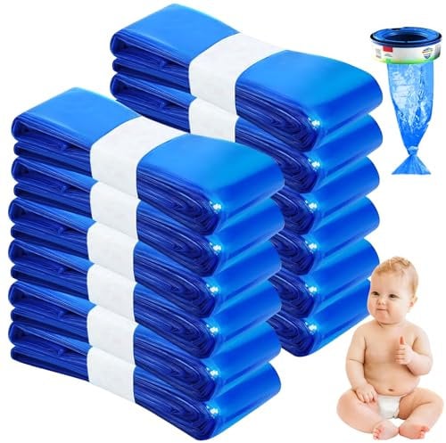 EOPUOZS Windeleimer Nachfüllkassetten, Nachfüllfolie Windeleimer, Geruchsdichte Eingedickte, für Tommee Tippee, Angelcare, LitterLocker, Achteckiger, Spross (Blau)