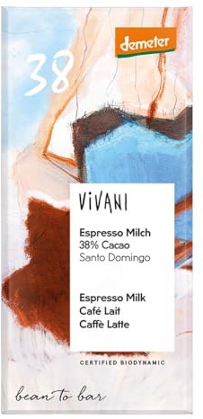 Vivani Espresso Milchschokolade, 38% Cacao, Santo Domingo, 90g (6)