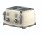 GEEPAS 4 Slice Bread Toaster | Extra Wide Slot 6 Browning Level | Defrost/Reheat/Cancel Function Removable Crumb Tray | Cool Touch Exterior Non-Slip Feet Cord Storage 1500W | Vintage Retrovive Cream