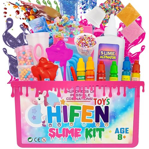 HIFEN TOYS® 57 Pcs Slime Kit for Kids Soft Fluffy and Non-Sticky DIY Glitter Slime Making Kit for Girls & Boys Age 8+ Perfect Toys Gift Set