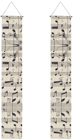 Musiknoten-Druck, Abschluss-Veranda, Banner – stabil, waschbar und wiederverwendbar, Abschlussdekoration, 30,5 x 180,9 cm, Stil 355