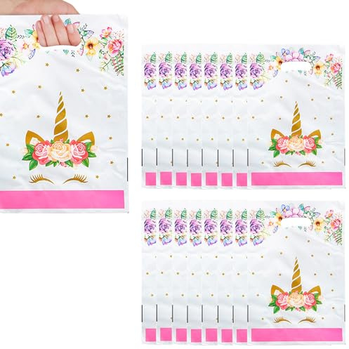 Tourima Einhorn Kindergeburtstag Geschenktüten 30 Stück 16,5×25 cm – Wolken Einhörner Geschenkbeutel, Geschenktasche & Gift Bag für Mitgebsel, Süßigkeiten, Gastgeschenke, Einhorn Party Deko