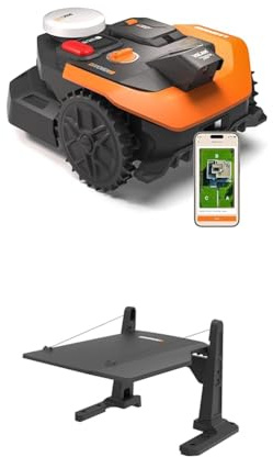 Worx Landroid Vision Cloud WR303E 2WD Mähroboter mit Garage, kabelloser Rasenmähroboter für bis zu 300 m², (KI-Hinderniserkennung, VSLAM + RTK-Cloud-Navigation, automatische Kartierung, App-Steuerung)