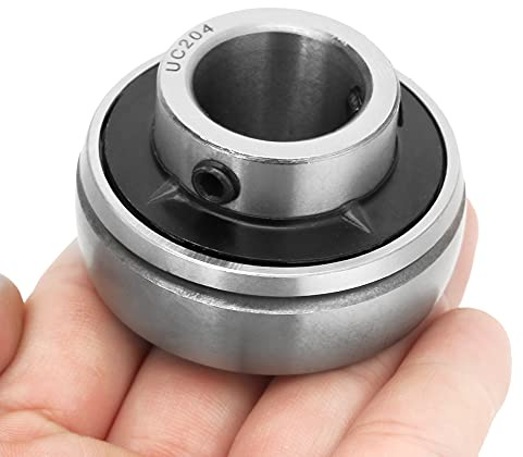 Badafaci UC204 20 Mm Kugellager, Stahlmaterial, Radiale und Axiale Tragfähigkeit, Selbstausrichtendes Design für Möbelräder und Skateboards