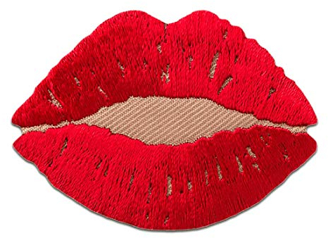 Iron on Patches - Kiss Lips Mouth red 5,8x4cm - Application Embroided Patch Badges by Catch-The-Patch®