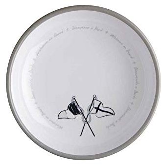 Marine Business Soup Plate 18 x 18 x 4.5 cm Navy Blue, Grey and White