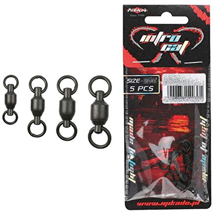 5 MIKADO CATFISH schwarz matte Kugellagerwirbel Wallerwirbel Welswirbel #6/85kg