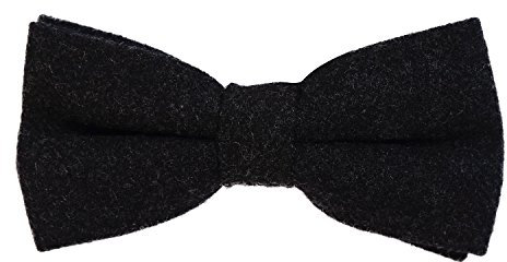 DonDon Herren Fliege 12 x 6 cm Baumwolle gebunden und längenverstellbar schwarz 2