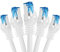 BIGtec - 5 Stück - 15m CAT.7 Gigabit Patchkabel Netzwerkkabel weiß Kupferkabel Patch Ethernt LAN DSL Kabel CAT7 (RJ45, Cat 7, S/FTP PIMF) 15,00m