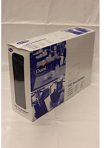 Duni 450055_(1) Bestecktaschen mit Taschentüchern, 8.5 cm x 19 cm, dunkelblau Sacchetto und dunkelblau (100-er Pack)