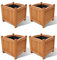 Festnight Jardinière en Bois Massif 4 pcs Jardinière de Jardin de Terrasse Lot de 4 Pots de Fleur Pot de Jardin extérieur 30 x 30 x 30 cm