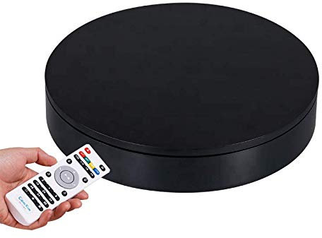 ComXim Soporte de exhibición giratorio motorizado de 360 grados para exhibición, tocadiscos eléctricos automáticos con control remoto de carga de 88 a 200 libras, 12.6 pulgadas, fotografía Lazy Susan