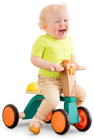 B. Toys by Battat Toys Rutschrad aus Holz ohne Pedale mit Hupe – Erstes Fahrrad für Babys und Kinder – Laufrad Lauflernrad Holzspielzeug Spielzeug ab 18 Monaten, BX1933Z