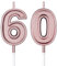 BBTO 60th Birthday Candles Cake Number Candles Happy Birthday Cake Topper Decorations for Birthday Wedding Anniversary Celebration Supplies (Rose Gold)