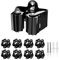 3-H Mop Holder 8 Pack,Brush Holder,Broom Holder Wall Mounted for Kitchen Bathroom Laundry Room Shed Garage Garden(Black)