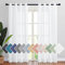 PONY DANCE Gardinen Weiss Halbtransparent Ösenvorhang 2er Set Leinenoptik Vorhänge im Landhausstil Voile Gardinen für Schlafzimmer & Wohnzimmer Vorhang Leinenoptik, H 220 x B 140 cm