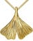 JEVELION Anhänger 585 Gold 14Karat 14K mit Ginkgo-Blatt Gold für Damen Mit Kette 50 cm