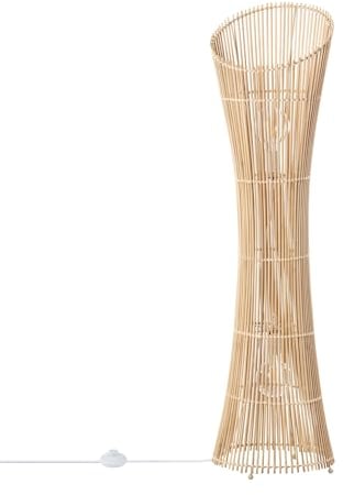 LEDKIA LIGHTING - Lampada da Terra Design Marady | Bambù Naturale | Compatibile con Lampadine E27 | Per Soggiorno, Cucina, Camera | Altezza 118 cm, Colore Naturale