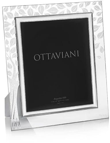 Ottaviani Portafoto della Collezione Albero della vita in Cristallo e foglia argento Tecnologia Silver Foil cm 20x25