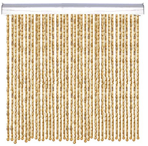 Perlenvorhang für Türen,Hängender Dekorative Türvorhänge Panel,Bambusvorhang Holz Perlen Fadenvorhang,Natur Bambus Türvorhang,für Schlafzimmer Wohnzimmer Balkontür,Anpassbare (120 strands 120x200cm)