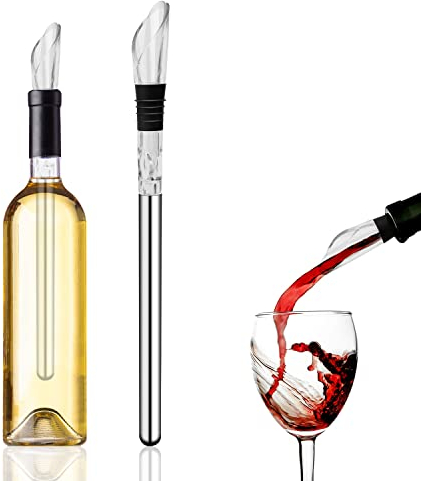 Wein Kühlstab, ZIJANG Weinkühlstab mit Ausgießer, Weinkühler Stab, Gesund und Auslaufsicher, Passend Für die Meisten Weinflaschenmündungen, Ein Gutes Geschenk für Zuhause, Reisen, Weinliebhaber