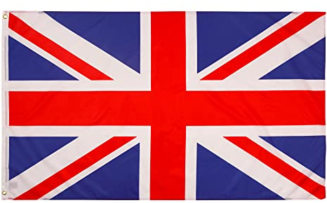 PHENO FLAGS Bandera de Gran Bretaña - Bandera británica 90 x 150 cm - Bandera nacional resistente a la intemperie para asta - 100% poliéster