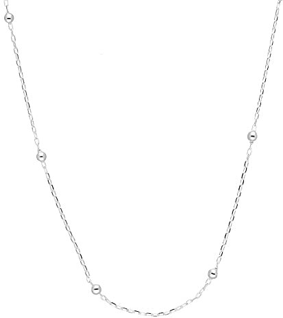 Treuheld® Silberne 925 Sterling Silber Halskette mit Kugeln