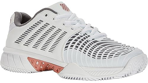 K-Swiss Performance Damen Express Light 3 HB Tennis Shoe, White/Black/Steel Gray/Rose Gold, 38 EU