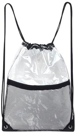 Mochila Transparente con Cordón, Mochila de Deporte Transparente, Bolsa de Gimnasia Transparente con Cordón, Bolsa de Cincha Transparente, Bolsa De Deportiva Transparente, para Deportes, Camping