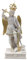 OVUNQUE PROTEGGIMI Statue des Heiligen Michael, der Erzengel, weiß, mit goldenen Details, Höhe 30 cm (11,81 Zoll), aus Vollharz, italienisches handgefertigtes Produkt