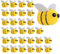 Lonimia Biene Mini Filzen 30 Stück Kleine Filzbienen Figuren Wollfilz Bienen Deko für Handwerk DIY Dekoration