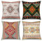 ASDCXZ Boho Kissenbezug 50x50 cm 4er Set, Vintage Boho Geometrie Muster Rot Beige Schwarz Sofa Dekokissen Kissenbezüge Kissenhülle Waschbar Polyester Flachs Textil Outdoor Kopfkissenbezug Kissen Bezug