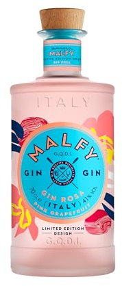 Malfy Gin Rosa Limited Edition Design, Gin aus Italien mit Grapefruit & Rhabarber, fruchtiger Aperitif, 41% Vol, 0,7l